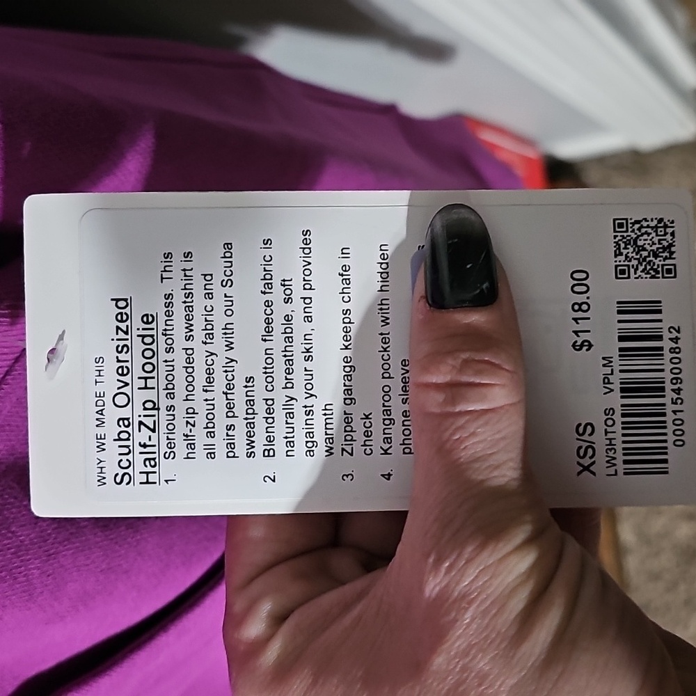 Lululemon Scuba Oversized Half-Zip Hoodie! Nwts! VPLM, Beautiful! XS/S Rare! - Picture 8 of 13